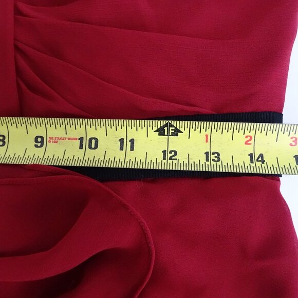 Watters and Watters Red Sleeveless Formal Gown Ruffle Women Size 10 Floor Length - Picture 8 of 12